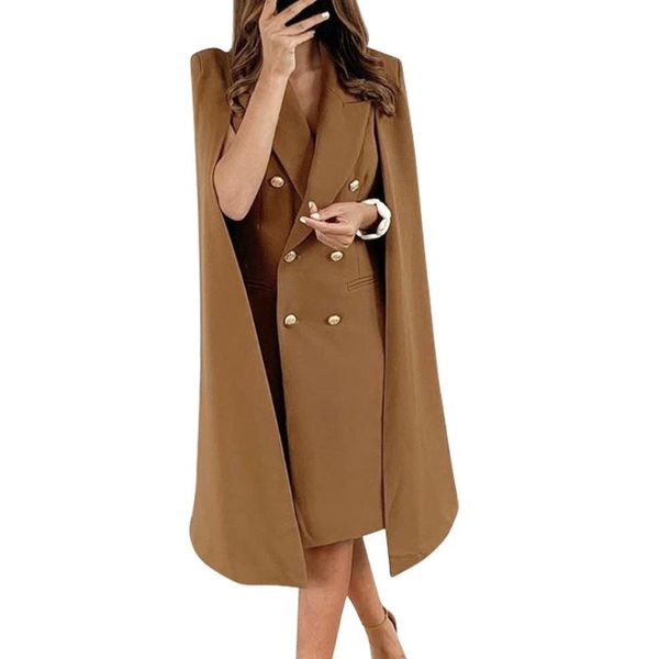 women slim work business brown double breasted jacket outwear long sleeve career formal long coat, Black;brown
women slim work business brown double breasted jacket outwear long sleeve career formal long coat, Black;brown
