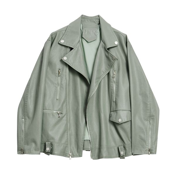 women's leather & faux spring autumn 2021 plus size locomotive pu jacket loose casual biker coat ropa de mujer streetwear, Black
women's leather & faux spring autumn 2021 plus size locomotive pu jacket loose casual biker coat ropa de mujer streetwear, Black