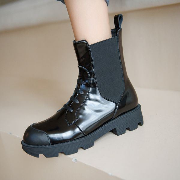 boots qzyerai winter genuine leather women ankle motorcycle outdoor female cowhide warm shoes, Black
boots qzyerai winter genuine leather women ankle motorcycle outdoor female cowhide warm shoes, Black