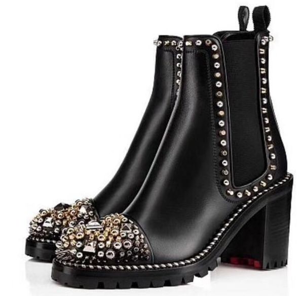 2020 quality new fashion rivets red bottom leather sneakers women high sneaker ankle boots thick low heels boots eu size 35-42, Black
2020 quality new fashion rivets red bottom leather sneakers women high sneaker ankle boots thick low heels boots eu size 35-42, Black