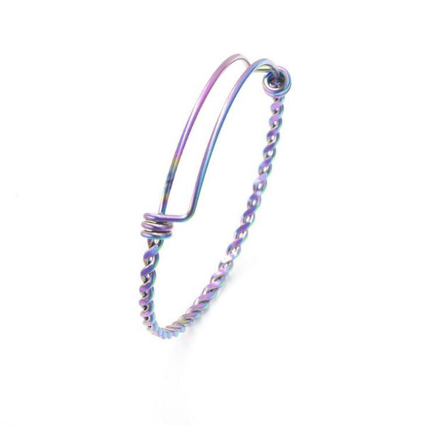 10pcs/lot 3.3mm thick stainless steel rainbow color twisted wire bangles expandable cuff bangles jewelry diy making, Black
10pcs/lot 3.3mm thick stainless steel rainbow color twisted wire bangles expandable cuff bangles jewelry diy making, Black