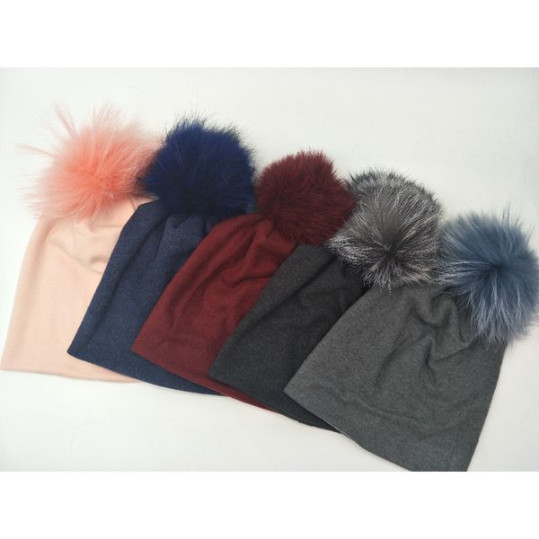 b17994 natural fur pompom and very soft hats, random raccoon fur skullcap thick winter beanie multi colors' selection, Blue;gray
b17994 natural fur pompom and very soft hats, random raccoon fur skullcap thick winter beanie multi colors' selection, Blue;gray