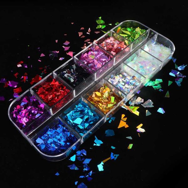 12 grids/set holographic nail sequins glitter laser gold silver flakes slices irregular paillette manicure nails art decoration, Silver;gold
12 grids/set holographic nail sequins glitter laser gold silver flakes slices irregular paillette manicure nails art decoration, Silver;gold