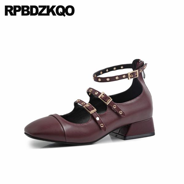 block mary jane genuine leather pumps square toe strappy ankle strap shoes low heels japanese wine red women metal size 33 belts, Black
block mary jane genuine leather pumps square toe strappy ankle strap shoes low heels japanese wine red women metal size 33 belts, Black