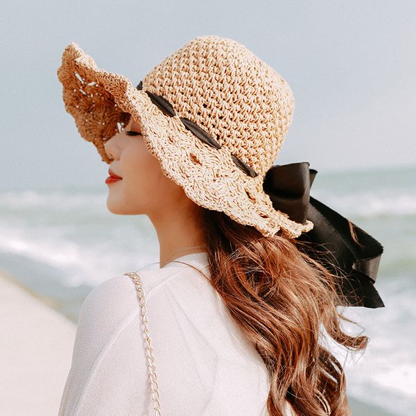 hat female spring and autumn wild weaving holiday straw hat beach big brim parent-child sun sunscreen summer, Blue;gray
hat female spring and autumn wild weaving holiday straw hat beach big brim parent-child sun sunscreen summer, Blue;gray