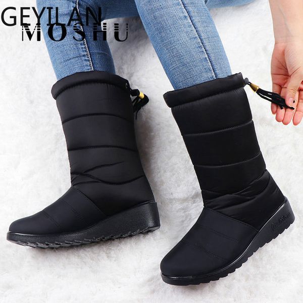 women boots mid-calf down boots high bota waterproof ladies snow winter shoes woman plush insole bota feminina 2020, Black 
women boots mid-calf down boots high bota waterproof ladies snow winter shoes woman plush insole bota feminina 2020, Black