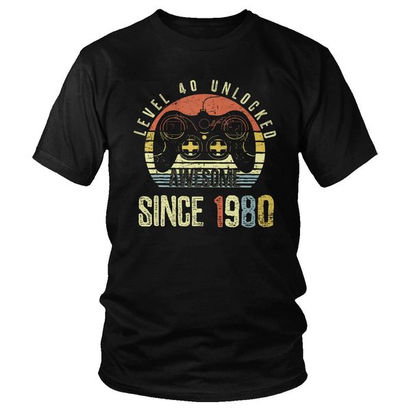 male vintage since 1980 level 40 unlocked video gamers t shirt 40th birthday gift t-shirt short sleeved cotton print tshirt top
male vintage since 1980 level 40 unlocked video gamers t shirt 40th birthday gift t-shirt short sleeved cotton print tshirt top
