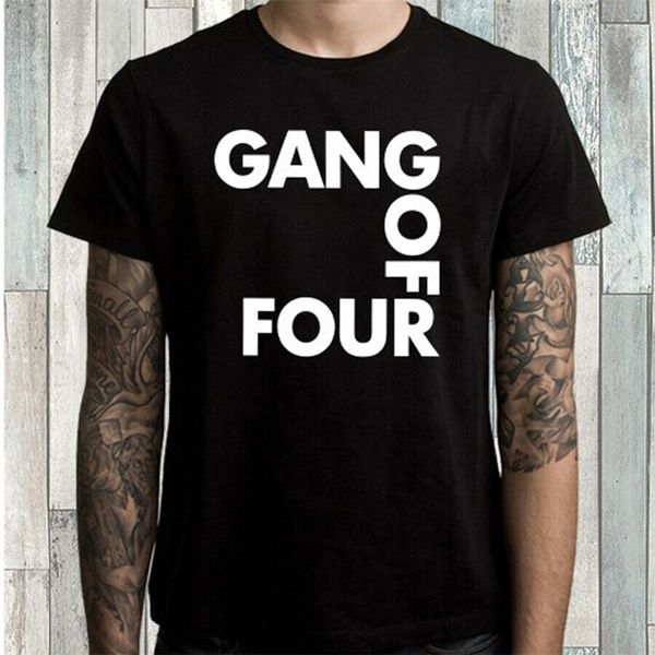 gang of four logo men's black t-shirt size s m l xl 2xl 3xl custom print tee shirt