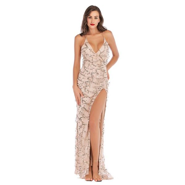 casual dresses women sequins maxi dress elegant sling long party backless deep v neck with tassels for wear fashion outfit, Black;gray
casual dresses women sequins maxi dress elegant sling long party backless deep v neck with tassels for wear fashion outfit, Black;gray