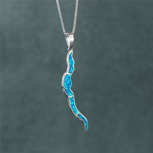 cute female blue opal pendant necklace charm silver color necklaces for women trendy bridal geometric wedding necklace
cute female blue opal pendant necklace charm silver color necklaces for women trendy bridal geometric wedding necklace