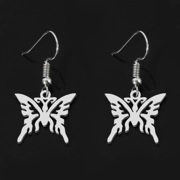 stud cute butterfly earrings for women punk gothic design stainless steel hollow pendant charms girl, Golden;silver
stud cute butterfly earrings for women punk gothic design stainless steel hollow pendant charms girl, Golden;silver