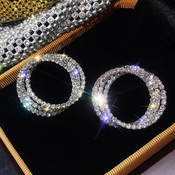 fashion new silver-plated circle earrings exaggerated luxury women's zircon and rhinestone round pendant earrings jewelry gift, Golden;silver
fashion new silver-plated circle earrings exaggerated luxury women's zircon and rhinestone round pendant earrings jewelry gift, Golden;silver