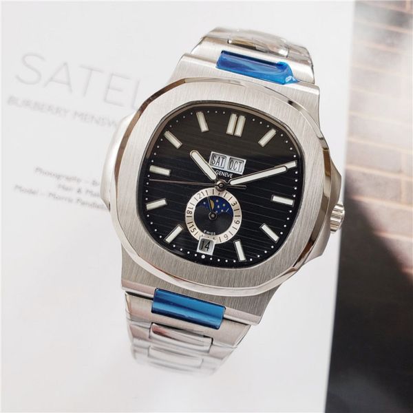 mens watch 5726 series 40mm moon phase dial sapphire glass automatic leather strap men designer sports wristwatch, Slivery;brown
mens watch 5726 series 40mm moon phase dial sapphire glass automatic leather strap men designer sports wristwatch, Slivery;brown