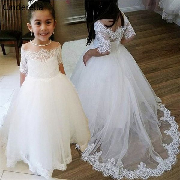 cinderella lovely ivory half sleeves boat neck lace applique soft tulle flower girls dresses with covered button back, Red;yellow
cinderella lovely ivory half sleeves boat neck lace applique soft tulle flower girls dresses with covered button back, Red;yellow