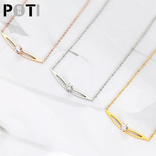 tshou236 woman titanium steel necklace zircon necklace stainless steel clavicle chain pendant, Silver
tshou236 woman titanium steel necklace zircon necklace stainless steel clavicle chain pendant, Silver