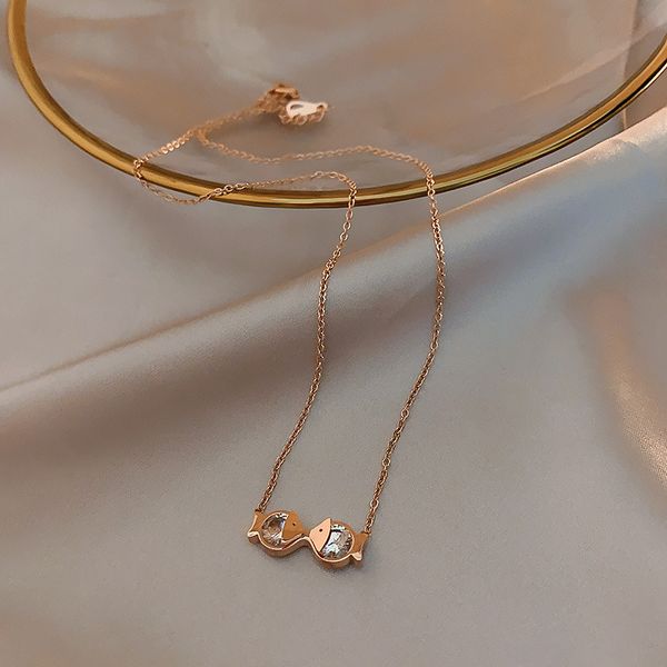 korea style girl titanium steel lovers fish cold simple retro clavicle chain necklaces for women fashion jewelry accessories, Silver
korea style girl titanium steel lovers fish cold simple retro clavicle chain necklaces for women fashion jewelry accessories, Silver