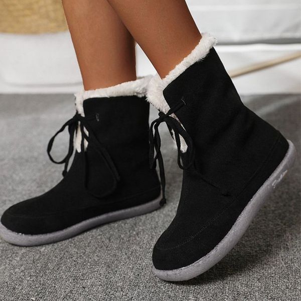 boots women warm snow 2021 winter women's plush mid calf flat female lace up comfort shoes woman suede ladies casual footwear, Black
boots women warm snow 2021 winter women's plush mid calf flat female lace up comfort shoes woman suede ladies casual footwear, Black