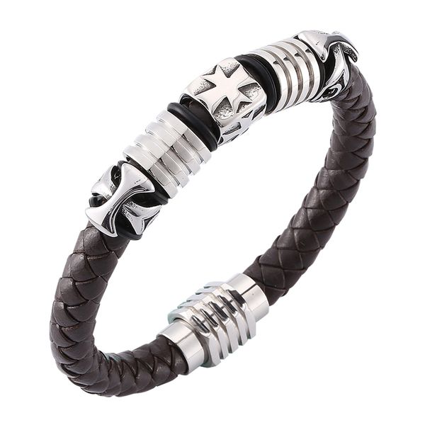 men jewelry brown braided leather cross bracelet punk stainless steel magnetic clasp trendy bracelets bangles male gifts c0138, Golden;silver
men jewelry brown braided leather cross bracelet punk stainless steel magnetic clasp trendy bracelets bangles male gifts c0138, Golden;silver