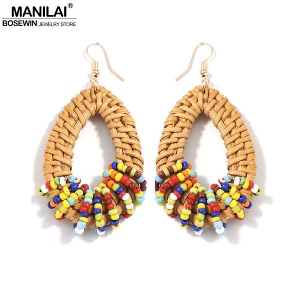 manilai bohemian straw rattan drop earrings handmade resin bead earrings statement dangle earring beach jewelry, Silver
manilai bohemian straw rattan drop earrings handmade resin bead earrings statement dangle earring beach jewelry, Silver