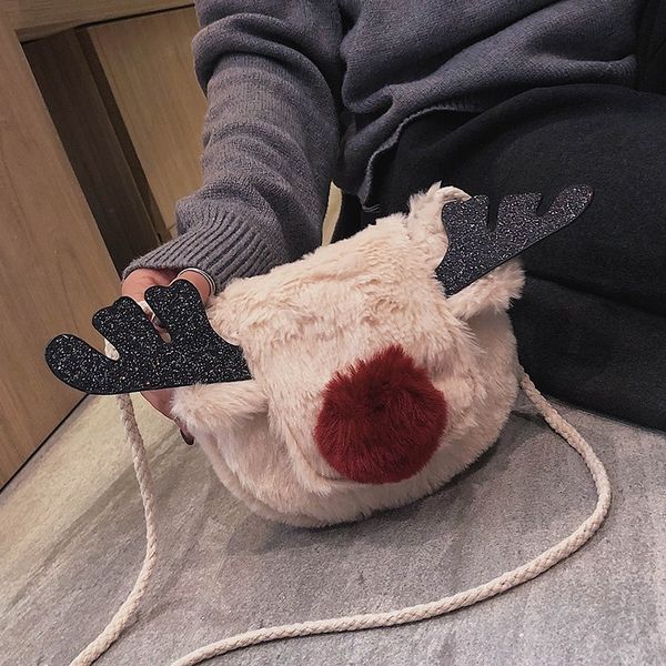 winter cute elk plush crossbody bags for women soft faux fur christmas ladies small shoulder bags lovely girls clutch purse bag, White
winter cute elk plush crossbody bags for women soft faux fur christmas ladies small shoulder bags lovely girls clutch purse bag, White