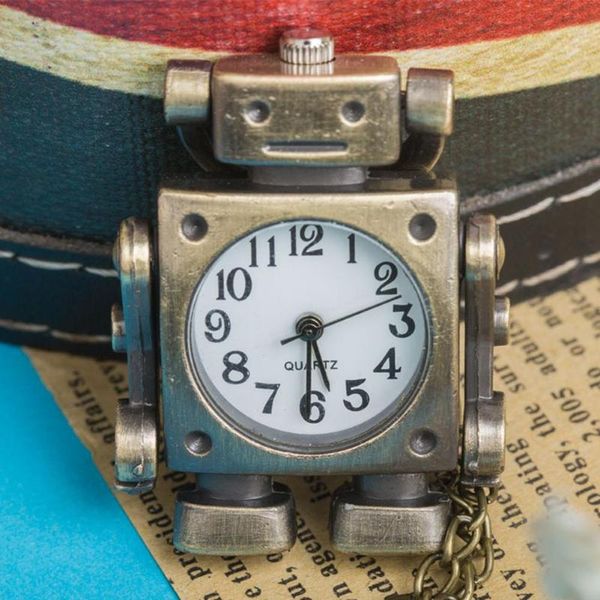 keychains vintage robot shape keyring/chain round dial quartz pocket watch pendant decor, Silver
keychains vintage robot shape keyring/chain round dial quartz pocket watch pendant decor, Silver
