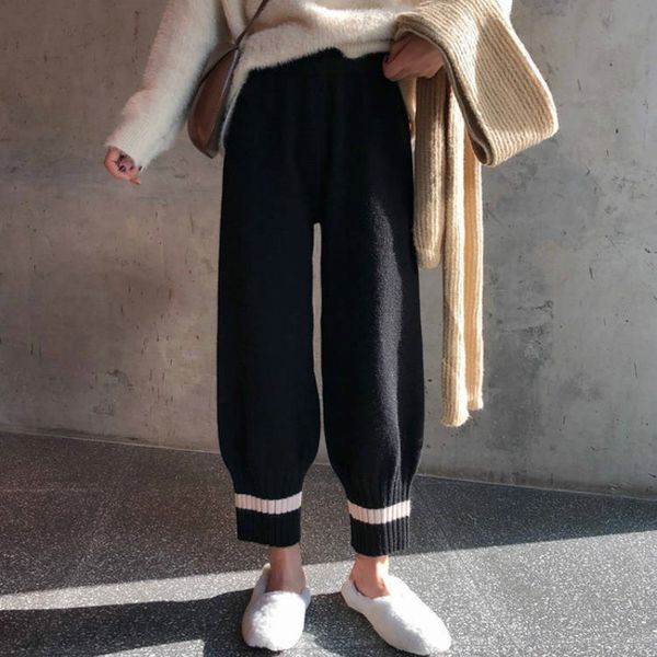 thicken knit women wide leg pants 2020 casual loose high waist long women korea loose female trousers capris, Black;white
thicken knit women wide leg pants 2020 casual loose high waist long women korea loose female trousers capris, Black;white