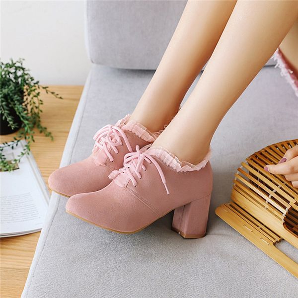 yqbtdl 2020 autumn spring princess ruffle lace up square block high heels pumps pink black beige suede sweet womens party shoes
yqbtdl 2020 autumn spring princess ruffle lace up square block high heels pumps pink black beige suede sweet womens party shoes