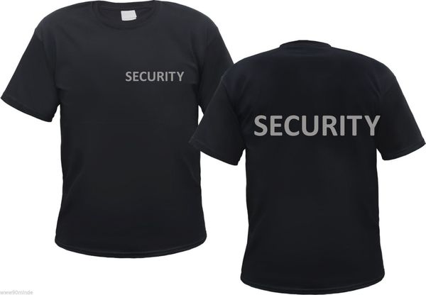 security t-shirt - black - reflective pressure in silver - doorman file