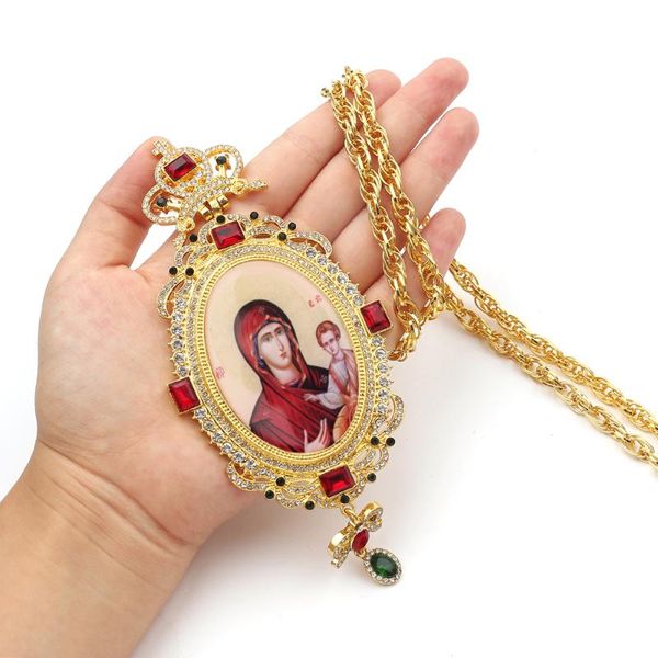 pendant necklaces religious necklace virgin mary with oval jesus for men family orthodox retro full crown christian box, Silver
pendant necklaces religious necklace virgin mary with oval jesus for men family orthodox retro full crown christian box, Silver