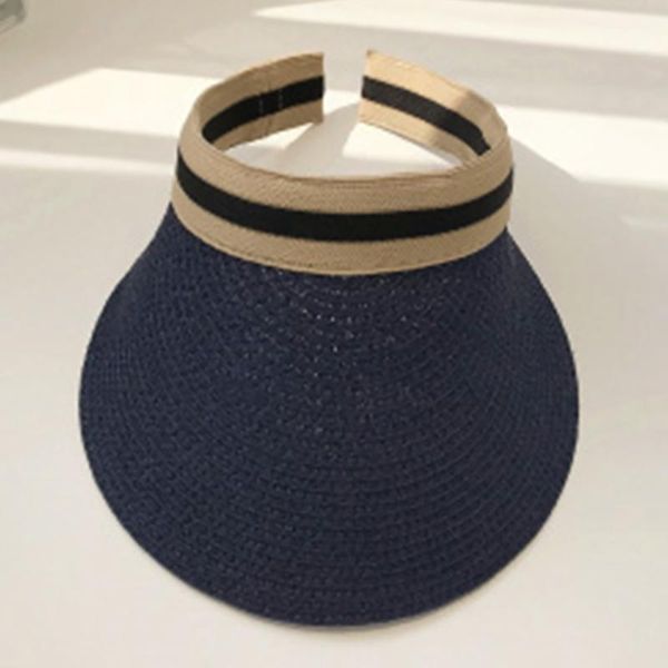 women visor cap fashion wide brim hiking cycling straw summer camping sunscreen outdoor empty anti uv beach hat, Blue;gray
women visor cap fashion wide brim hiking cycling straw summer camping sunscreen outdoor empty anti uv beach hat, Blue;gray