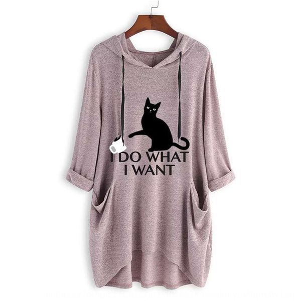 2020 spring new women's large size loose cat printed long sleeve knitted hooded coat sweater sweater women's coat dvxpg, Black
2020 spring new women's large size loose cat printed long sleeve knitted hooded coat sweater sweater women's coat dvxpg, Black