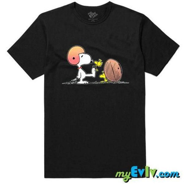 

2020 Black/white Snoopy Football T-shirt Men High Quality Tops Breathanle Casual Men Tees