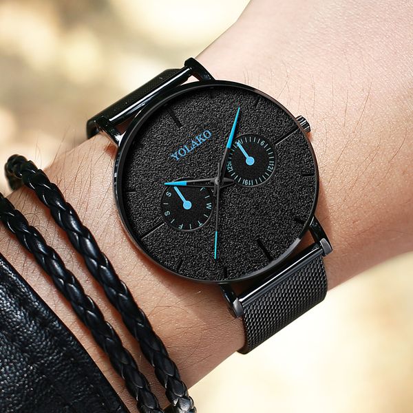 2020 new watch blue pointer casual mesh belt fashion quartz fashion mens watch luxury male wriststwatch clock relogio masculino, Slivery;brown
2020 new watch blue pointer casual mesh belt fashion quartz fashion mens watch luxury male wriststwatch clock relogio masculino, Slivery;brown