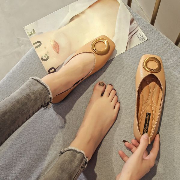 new style doudou shoes square head flat bottom net red shoes korean versatile casual shallow mouth lazy soft sole, Black
new style doudou shoes square head flat bottom net red shoes korean versatile casual shallow mouth lazy soft sole, Black