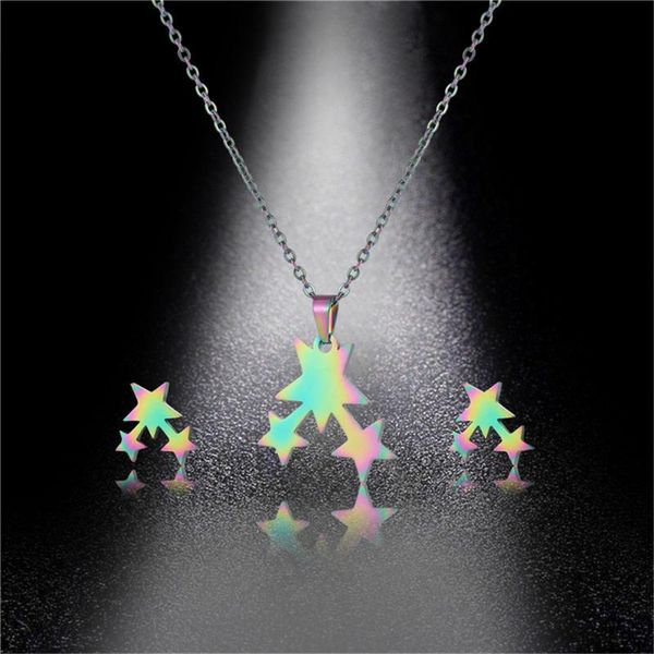 qiamni colorful stack star necklace earring fashion female stainless steel jewelry sets party birthday gift bohemian accessories, Silver
qiamni colorful stack star necklace earring fashion female stainless steel jewelry sets party birthday gift bohemian accessories, Silver