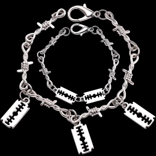 rock punk metal thorns iron chain bracelet silver color razor blade bracelet for men male bangle hip hop gifts armband, Golden;silver
rock punk metal thorns iron chain bracelet silver color razor blade bracelet for men male bangle hip hop gifts armband, Golden;silver