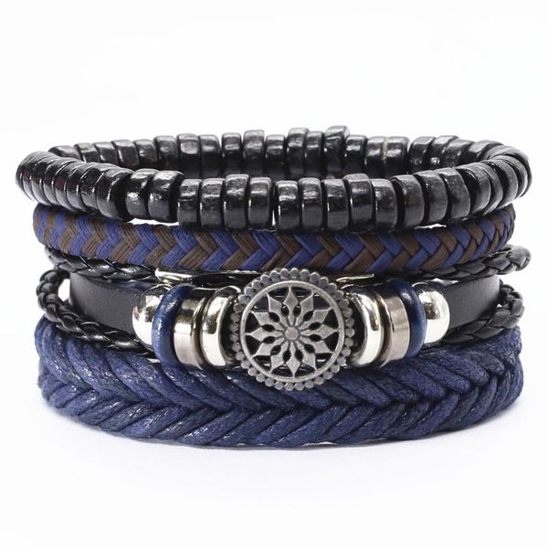new fashion vintage 4 pcs/set cross sunflower charm beads weave wrap leather bracelets men women femme homme male jewelry, Golden;silver
new fashion vintage 4 pcs/set cross sunflower charm beads weave wrap leather bracelets men women femme homme male jewelry, Golden;silver