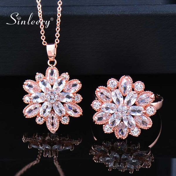 sinleery series jewelry zircon flower necklace earring ring set rose gold color women wedding accessories tz019 ssh, Silver
sinleery series jewelry zircon flower necklace earring ring set rose gold color women wedding accessories tz019 ssh, Silver