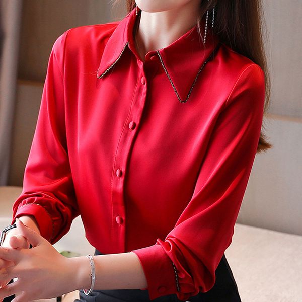 women's blouses & shirts blusas mujer de moda 2021 blouse women long sleeve turn down collar office chiffon shirt d430, White
women's blouses & shirts blusas mujer de moda 2021 blouse women long sleeve turn down collar office chiffon shirt d430, White