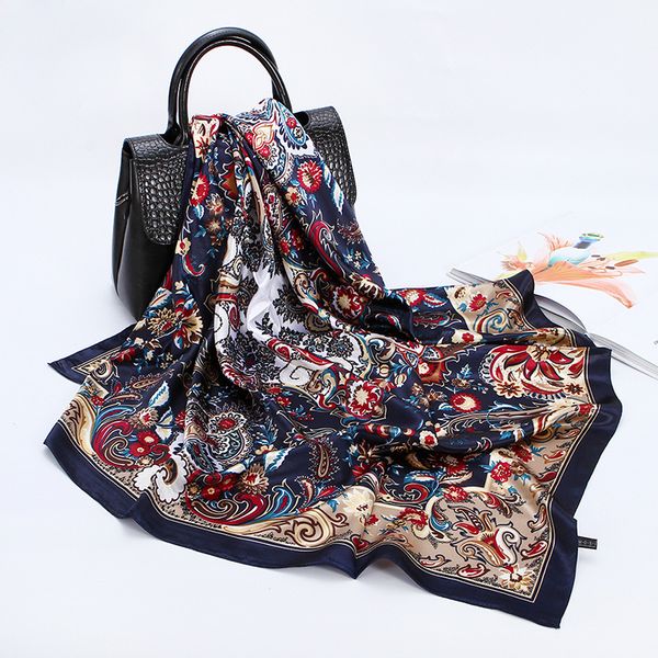 scarves 90x90cm cashew pattern printed scarf female retro ethnic style silk neckerchief foulard bandana women 2021 spring summer, Blue;gray
scarves 90x90cm cashew pattern printed scarf female retro ethnic style silk neckerchief foulard bandana women 2021 spring summer, Blue;gray