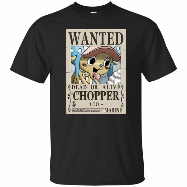one piece anime chopper wanted dead alive poster tee t-shirt black navy