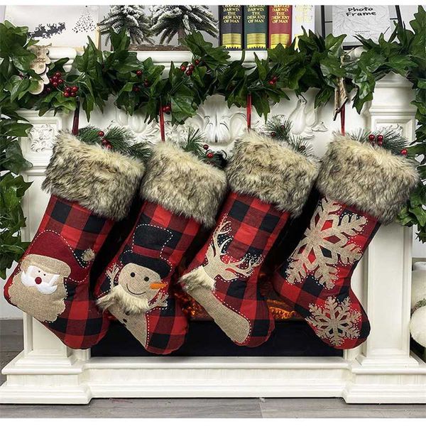 christmas socks burlap large plaid plush cuff sockings ornament for new year family holiday xmas party christmas tree decoration
christmas socks burlap large plaid plush cuff sockings ornament for new year family holiday xmas party christmas tree decoration