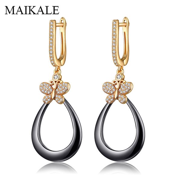 maikale luxury black white ceramic earrings paved zirconia gold silver color butterfly hanging drop earrings for women gifts
maikale luxury black white ceramic earrings paved zirconia gold silver color butterfly hanging drop earrings for women gifts