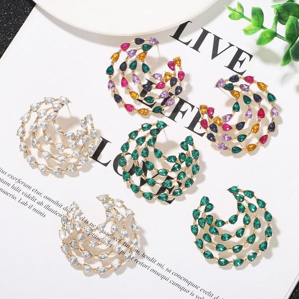 stud hysecmao 6 colors fashion rhinestone earrings 2021 design geometric big round earring for women crystal luxury wedding gift, Golden;silver
stud hysecmao 6 colors fashion rhinestone earrings 2021 design geometric big round earring for women crystal luxury wedding gift, Golden;silver