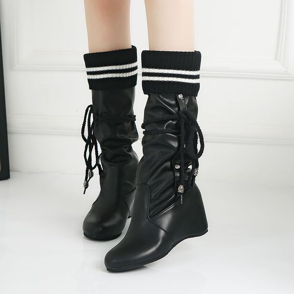 boots winter women knee high heel leather ladies cuissardes femme chaussure af435, Black
boots winter women knee high heel leather ladies cuissardes femme chaussure af435, Black