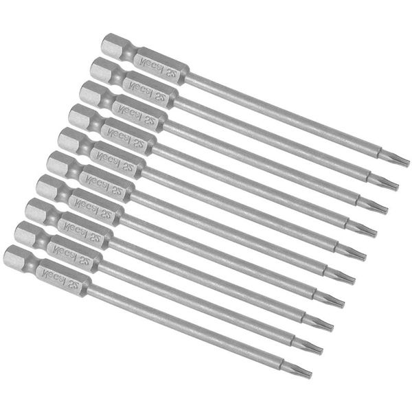 uxcell 10pcs torx screwdriver bits 1/4-inch hex shank 100mm length t9 magnetic security star screw driver s2 bit
uxcell 10pcs torx screwdriver bits 1/4-inch hex shank 100mm length t9 magnetic security star screw driver s2 bit