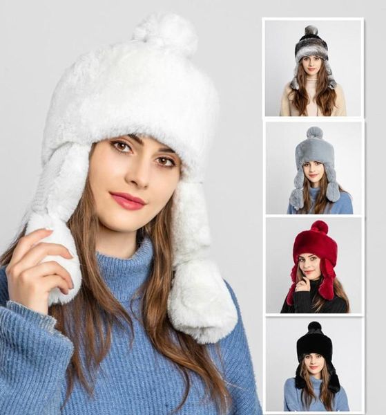 retro fur hat for women luxury fur cap thickenning winter warm covered ears gorras female outdoor chapeau 2020 bomber hat, Blue;gray 
retro fur hat for women luxury fur cap thickenning winter warm covered ears gorras female outdoor chapeau 2020 bomber hat, Blue;gray