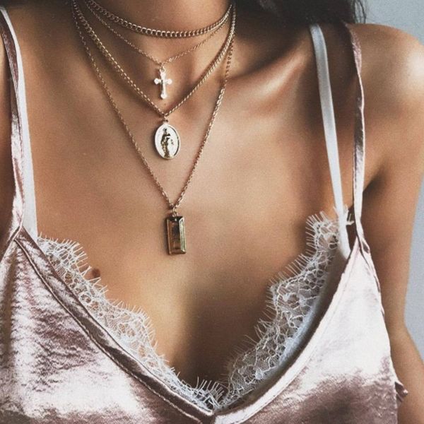 cross necklaces jewelry lady aesthetic girl rose gold color vintage virgin mary necklace chain women kpop collares, Silver
cross necklaces jewelry lady aesthetic girl rose gold color vintage virgin mary necklace chain women kpop collares, Silver