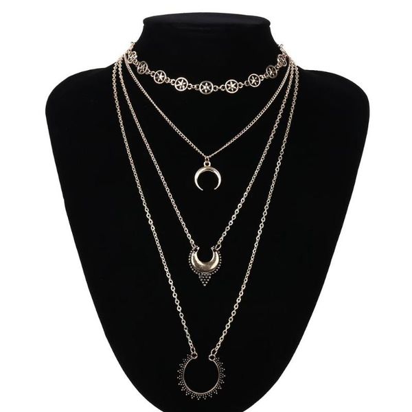 women's clavicle necklace vintage ethnic style exaggerated multilayer alloy accessories jewelry, Silver
women's clavicle necklace vintage ethnic style exaggerated multilayer alloy accessories jewelry, Silver