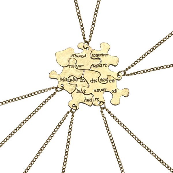 pendant necklaces "always together never apart"5 pcs/set friends for women girls vintage puzzle necklace bff family jewelry 2021, Silver
pendant necklaces "always together never apart"5 pcs/set friends for women girls vintage puzzle necklace bff family jewelry 2021, Silver